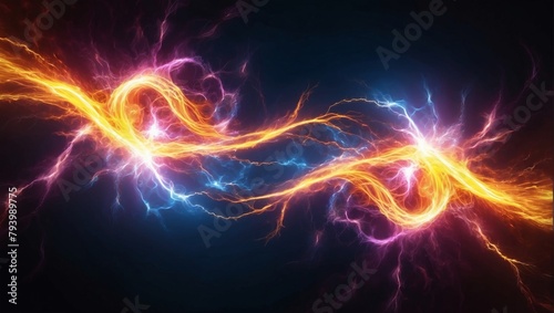 Yellow Plasma Pure Energy and Force Electrical Power photo