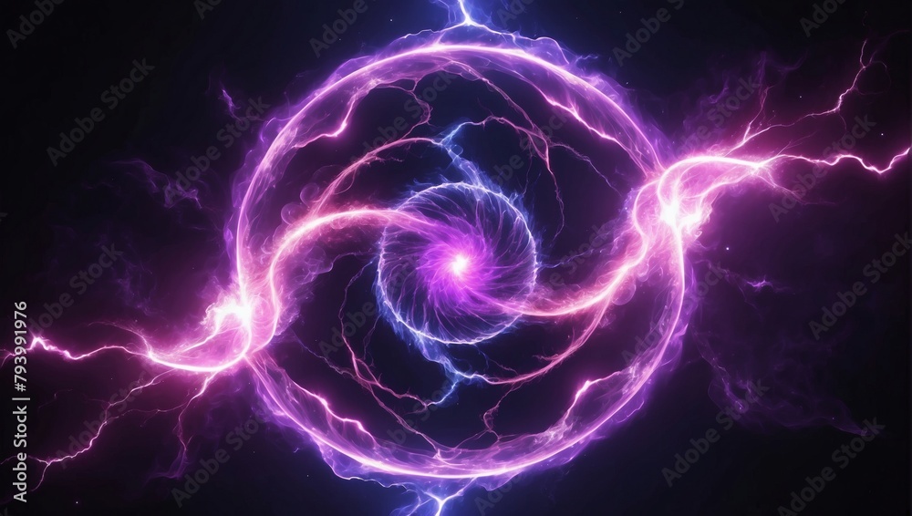 Violet Plasma Pure Energy and Force Electrical Power
