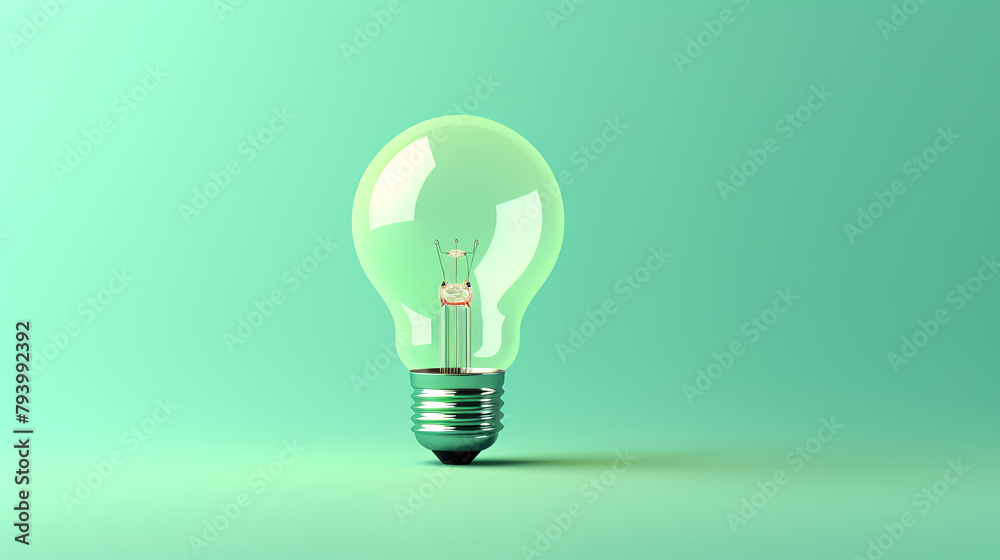 3D rendering green light bulb, World Environment Day 3D rendering green light bulb, World Environment Day