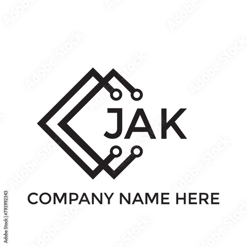 JAK letter logo design. JAK creative initials letter logo concept. JAK letter design.
