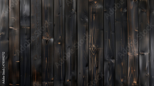 Black Wood Plank Texture Background 
