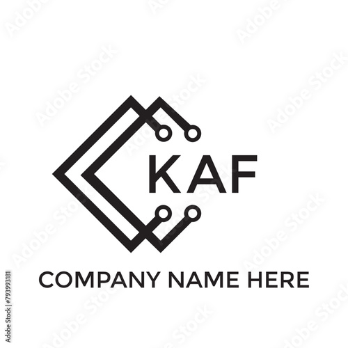KAF letter technology logo design on white background. KAF creative initials letter IT logo concept. KAF setting shape design
 photo
