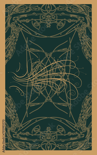 Mystical pattern. Tarot cards back design, back side