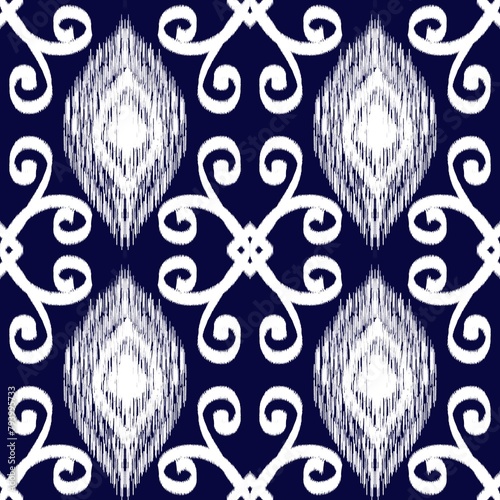 Ikat embroidery.geometric ethnic oriental seamless pattern traditional.Aztec style abstract  illustration.design for texture,fabric,clothing,wrapping,decoration,shirttail,print. photo