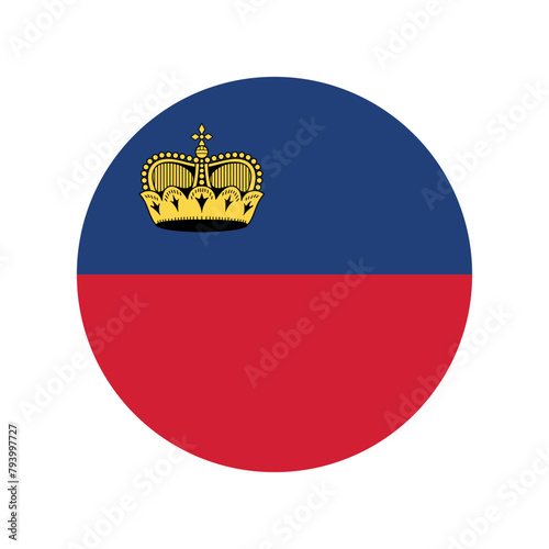 made in Liechtenstein, round icon with national flag colors, circle vector symbol