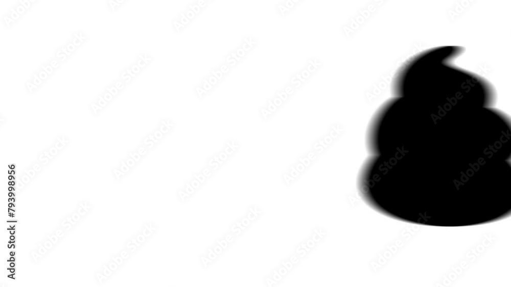 Transitional Feces Animation set, poop symbol. Animations: transparency, zooms, transition ...