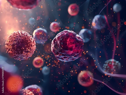 Nanoparticles Targeting Tumor Cells in Advanced Medical Nanotechnology Visualizations