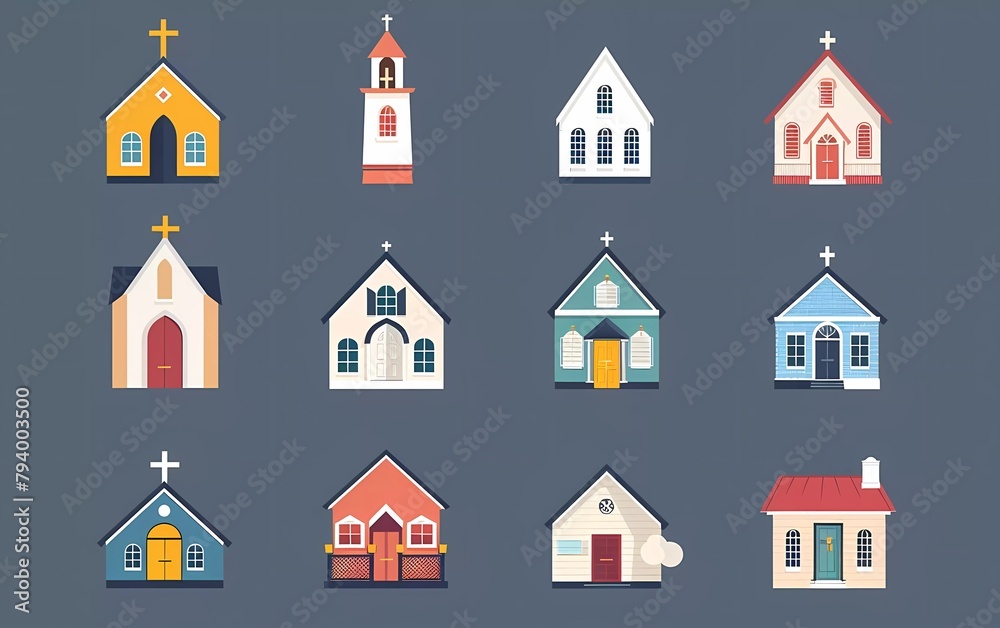 Church Facade Vector Icon Design, Urban and suburban house symbol, Real Estate and Property Sign, Apartment and Mortgage Stock Illustration