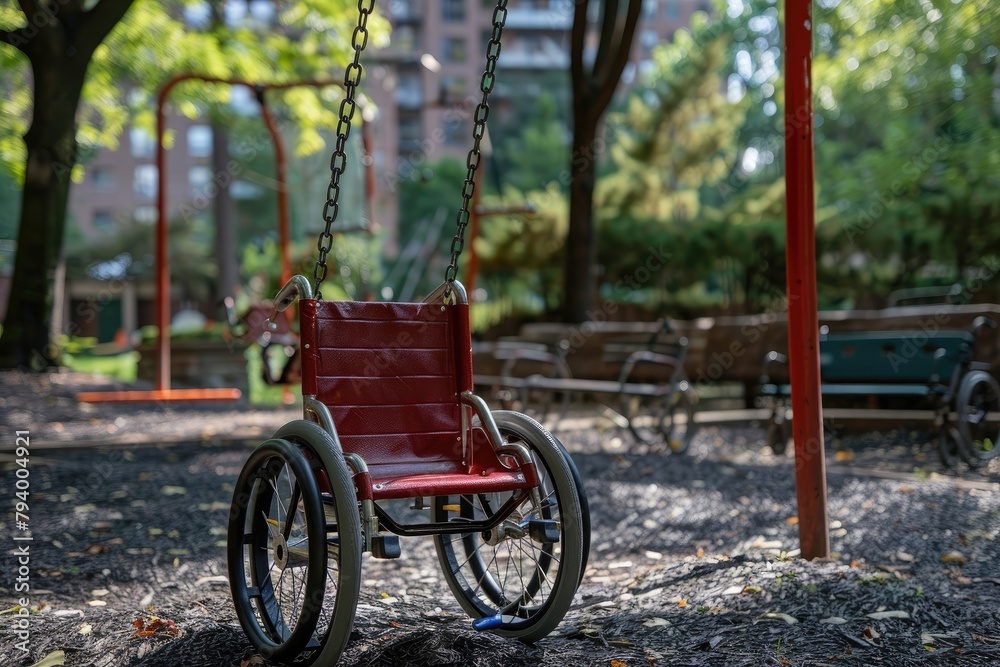 Swing for Children with Disabilities on Wheelchair