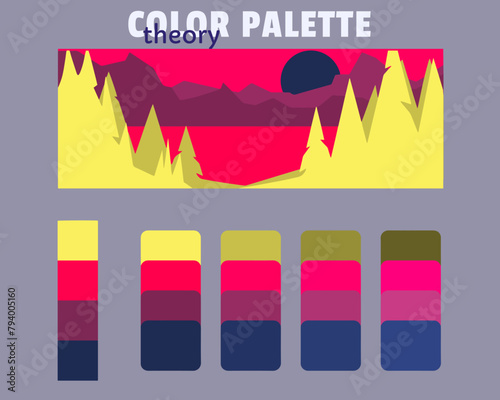 khaki crimson brown midnightblue color palette color theory, rgb color palette, harmonious colours catalog