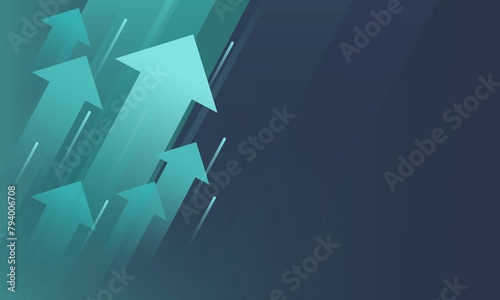 Light arrow rising. Business growth concept on dark background. Business presentation.