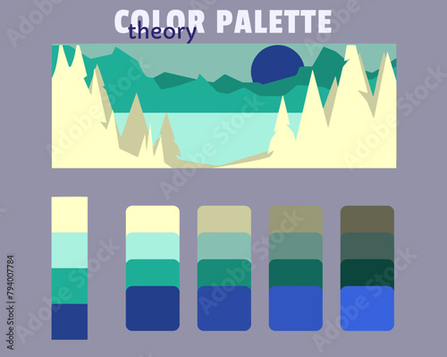 lemonchiffon paleturquoise lightseagreen darkslateblue color palette color theory, rgb color palette, harmonious colours catalog