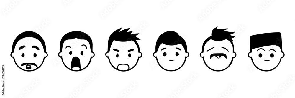 hand drawn illustration of a man face hand drawn illustration of a man face
