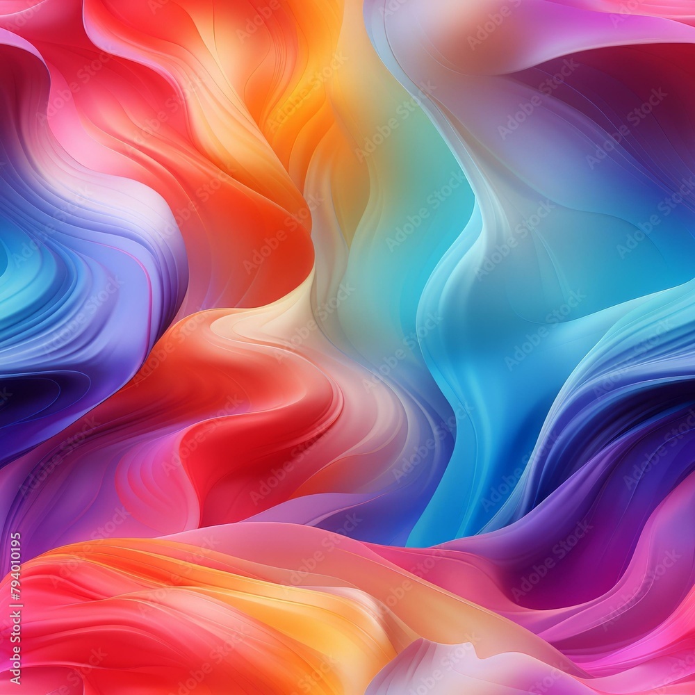 b'Colorful abstract painting with vibrant waves of color'