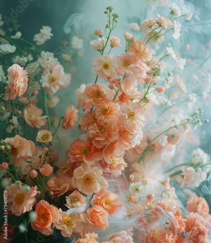 b'ethereal peach and cream floral arrangement'