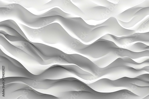 b'White Waves 3D Illustration'