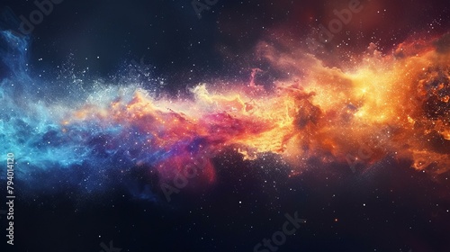 b'Amazing Space Nebula with Stars and Glowing Gas'