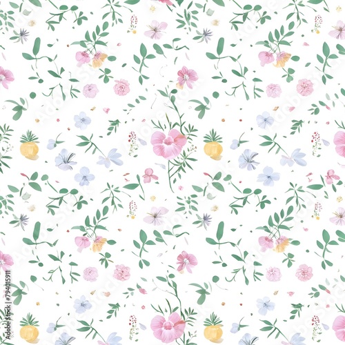 doodle pattern pastel color on white background 