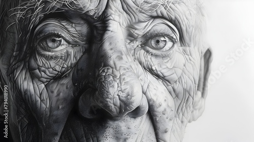 Wallpaper Mural Weathered and Aged Face of a Contemplative Elderly Man in Intense Monochrome Portrait Torontodigital.ca