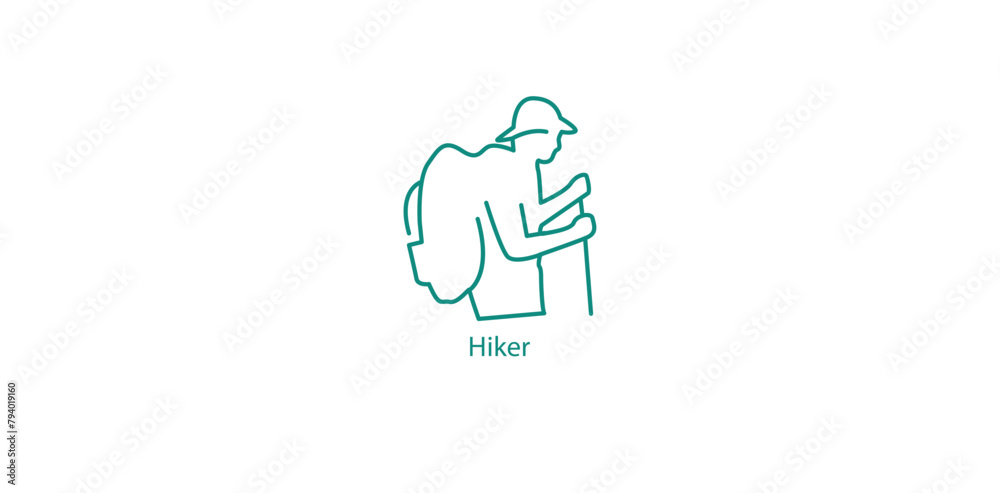 Trail Explorer: Hiker Vector Icon