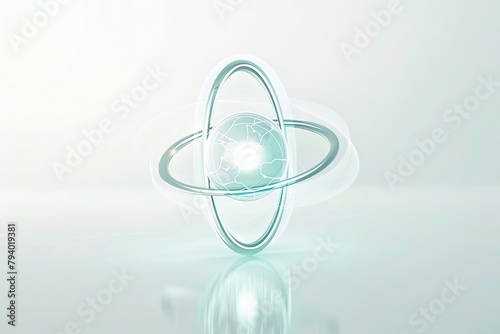 atomic revelation glowing atom icon on pristine white background scientific symbol © Lucija