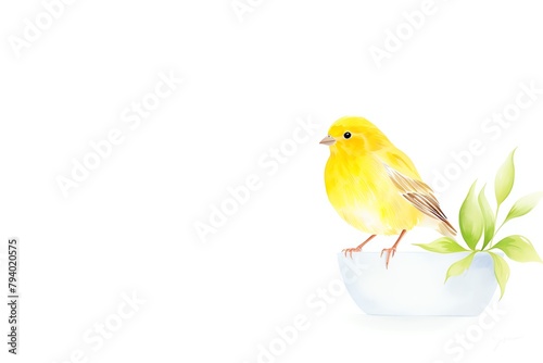 Canary   Bright yellow canary singing on a sunny windowsill