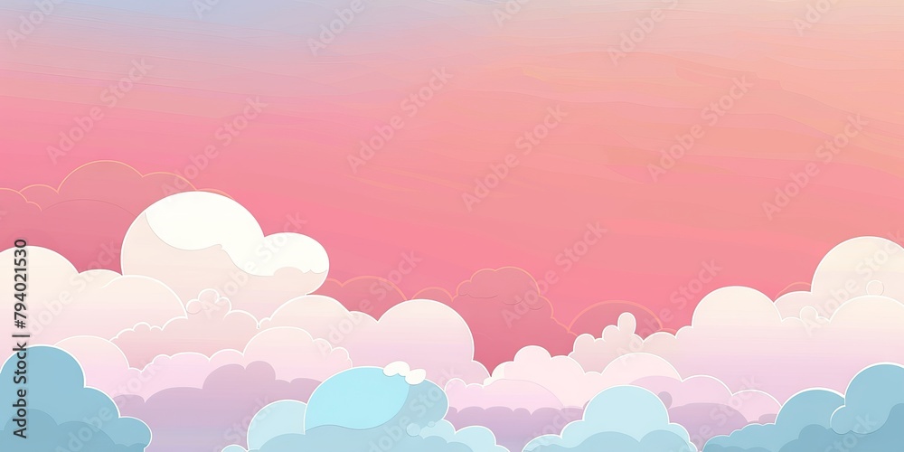 Tranquil Dreamscape: A Minimalist Flat Sky Illustration
