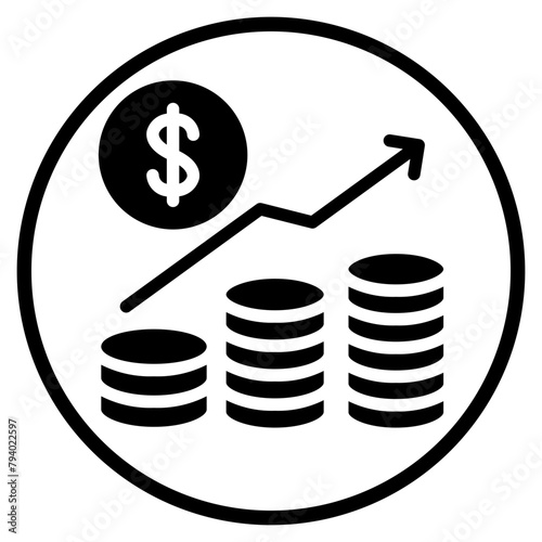 profit up glyph icon
