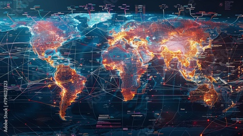 Craft a dynamic global map illustration