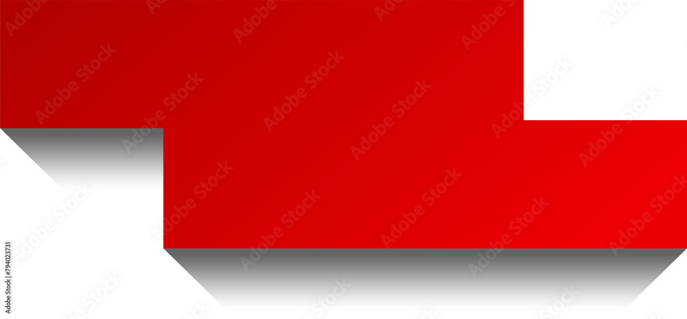 Red paper rectangle and shadow, label, banners, icon Red paper rectangle and shadow, label, banners, icon