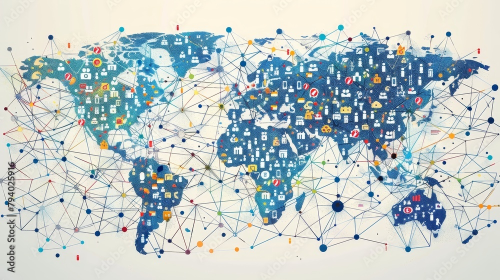 Fototapeta premium Craft a visual narrative depicting the concept of global connectivity