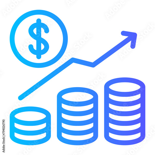 profit up gradient icon