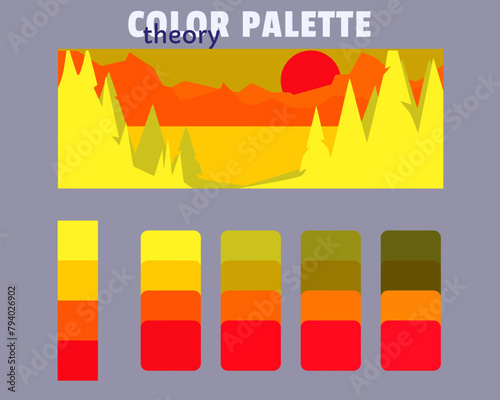 yellow gold orangered red color palette color theory, rgb color palette, harmonious colours catalog