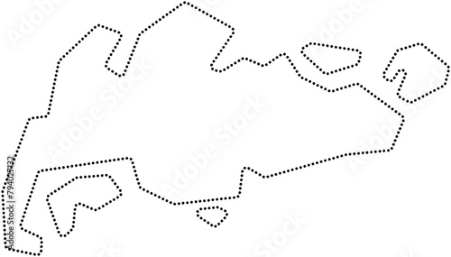 Canvas Print dot line drawing of singapore map.