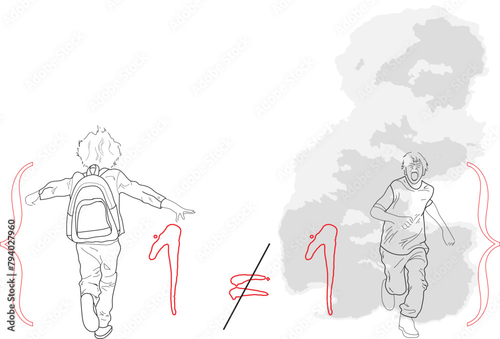 Is one really equal to one? Is a happy and smiling child in progress equal to a war-torn child? Is one really equal to one? Is a happy and smiling child in progress equal to a war-torn child?