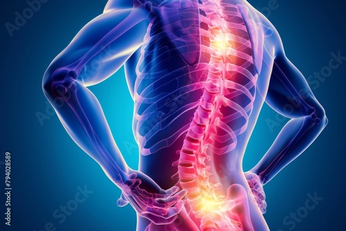 A man is clutching his back in pain due to a backache