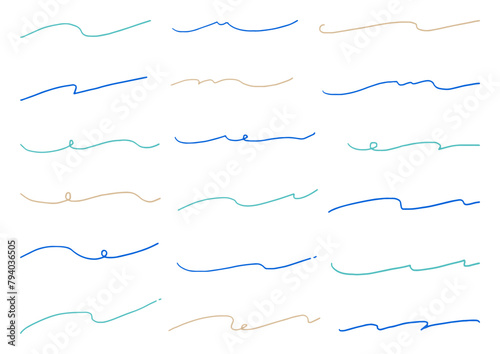 シンプルな手描きの罫線セット photo
