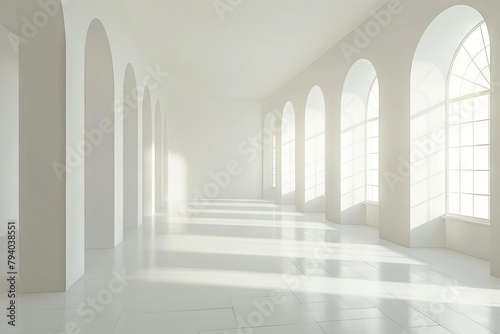 empty white room interior minimalist architecture 3d rendering