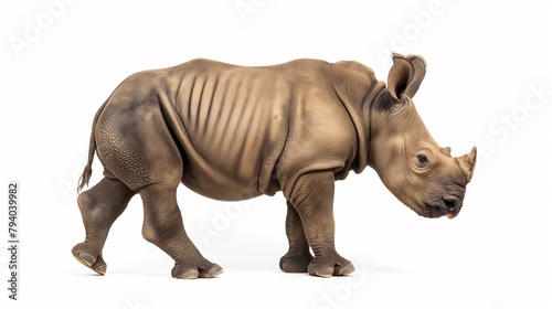 Rinoceronte no fundo branco