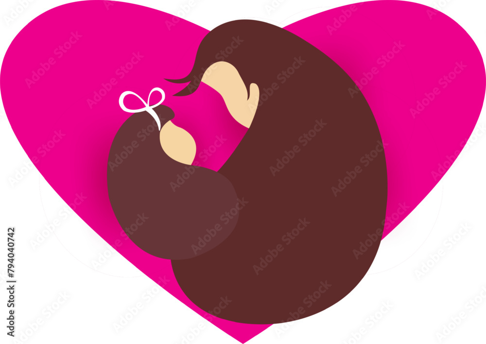 Vector illustration of mother with daughter cartoon on transparent background Vector illustration of mother with daughter cartoon on transparent background