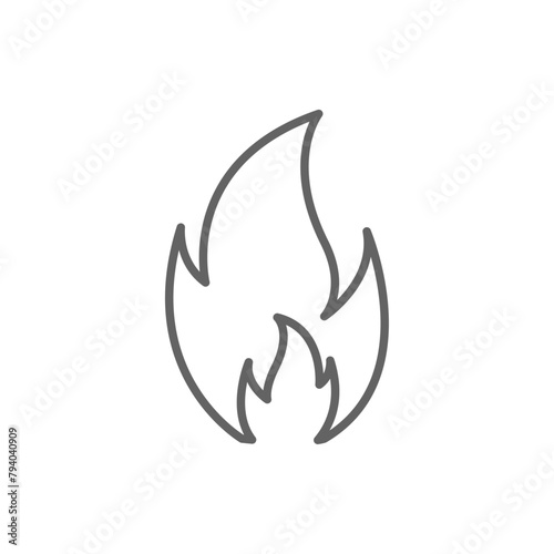 Ignition Flame Icon Set. Fire and burn icons for safety and energy sectors.