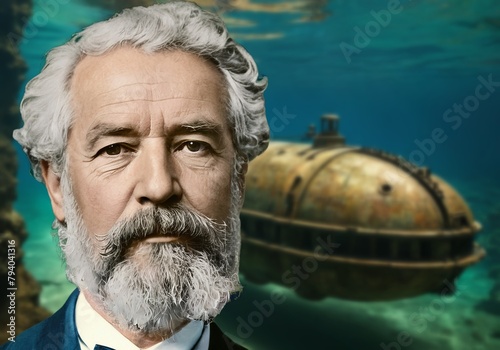 Jules Verne was a French novelist, poet, and playwright who is widely regarded as the father of science fiction. photo