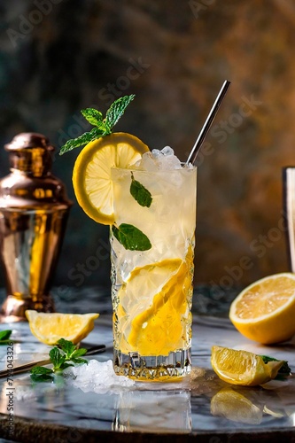 grand verre de citronnade, fait maison, hydratation et rafraîchissement