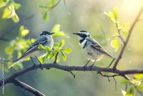 Close-up of a bird perched on a branch. With Generative AI. Beautiful simple AI generated image in 4K, unique. © ArtSpree