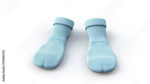 Isolated on a background of pure white, baby blue socks