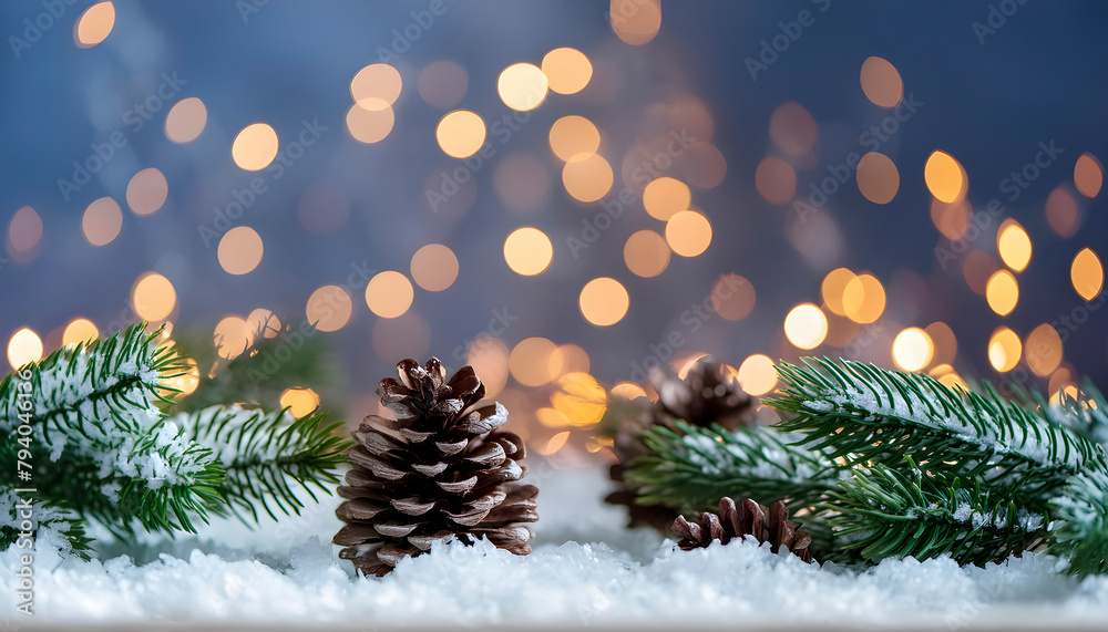 Season's Greetings. Shimmering Fir Branches and Cozy Glow. Season's Greetings. Shimmering Fir Branches and Cozy Glow.