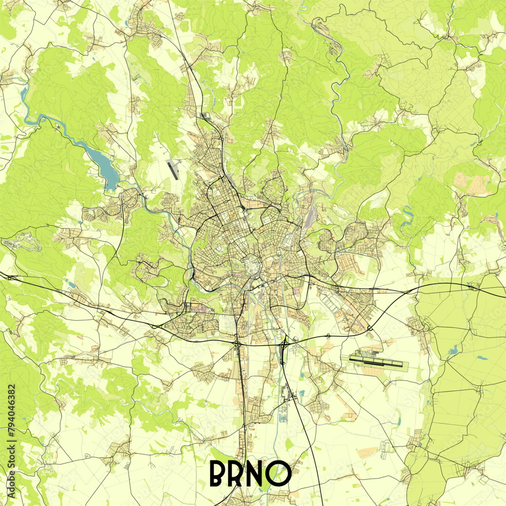 Brno, Czech Republic map poster art Brno, Czech Republic map poster art