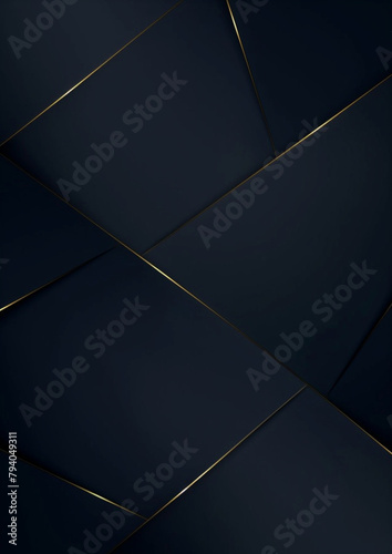  Abstract Background | Dark Blue, Navy and Gold Geometric shapes | Formal 