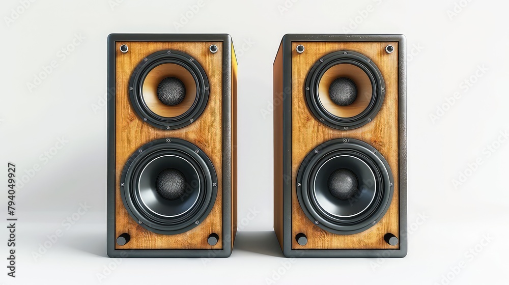 Two sound speakers with free space between them