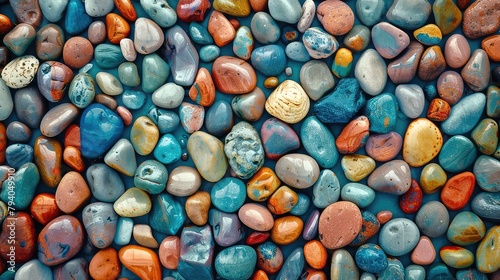 Colorful small sea stone pebble background